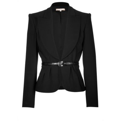 Draped Stretch Cotton Blazer