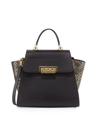 Eartha Metallic Colorblock Leather Tote Bag, Gold