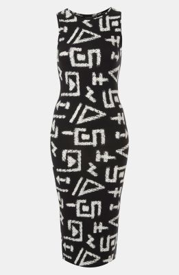 'Egypt Graffiti' Print Midi Tank Dress