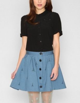 Eiffel Tower Printed Skirt