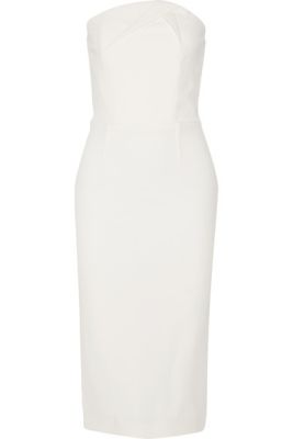 Electra strapless wool-crepe dress