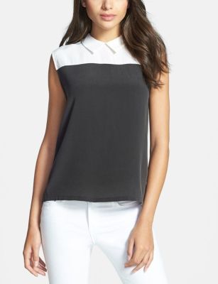 'Elliot' Colorblock Silk Top