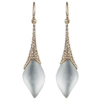 Elongated Lucite Pave Earring