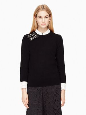 Embellished bow cardigan