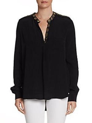 Embellished Henley Blouse