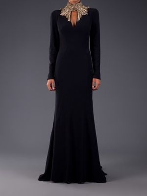 Embellished High Neck Gown