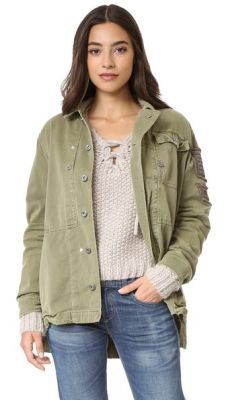 Embellished Military Shirt Jacket