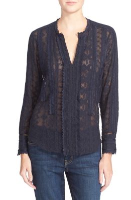 Embellished Silk Chiffon Top