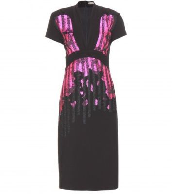 Embroidered Crepe Dress