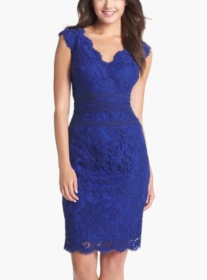 Embroidered Lace Sheath Dress