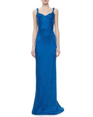 Embroidered Sweetheart Sleeveless Gown