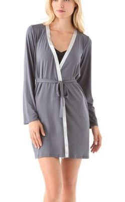 Essentials with Satin Short Robe