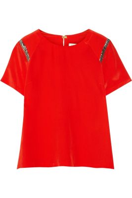 Eveil woven silk top
