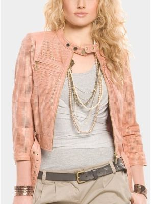 Evon Perforated Leather Jacket