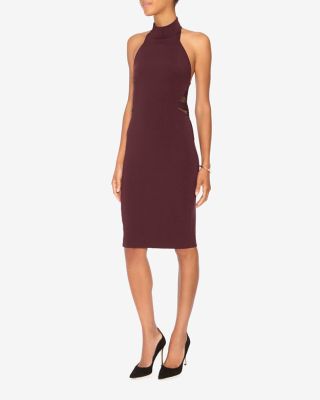 EXCLUSIVE GITTA MOCK HALTER NECK LACE DETAIL DRESS