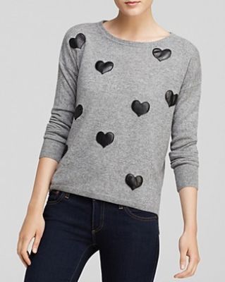 Exclusive Leather Heart Cashmere Sweater