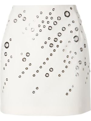 eyelet embellished mini skirt