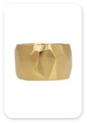 Faceted Cigar Band Ring
