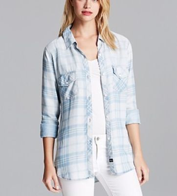 Faded Plaid Woven Shirt