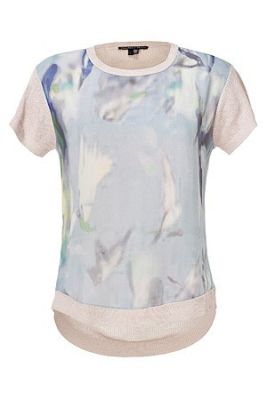 Faded Violet Kodo Top with Blush Knit Back
