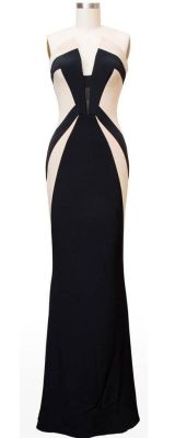 Fall 2013 Black and Ecru Silk Gown