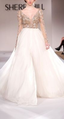Fall 2015 Long Sleeve Tulle Gown