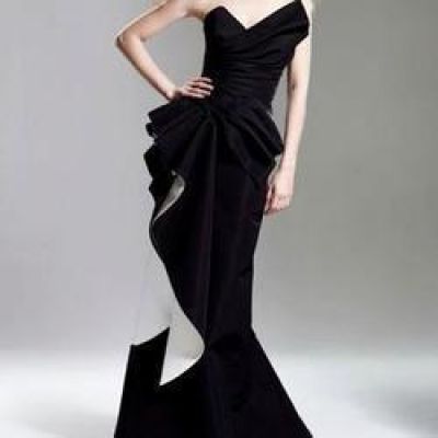 Fall 2015 Strapless Contrast Gown
