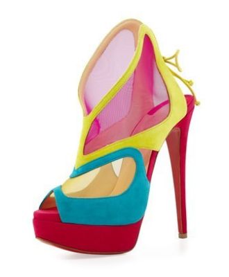 Farfamesh Suede Red Sole Platform Bootie