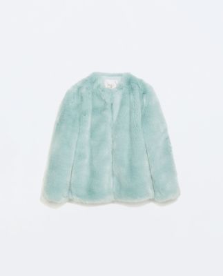 Faux Colored Fur Coat