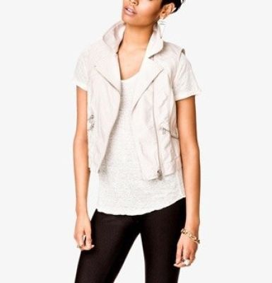 Faux Leather Moto Vest