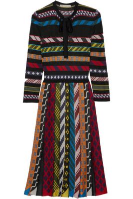 Faye striped jacquard-knit dress