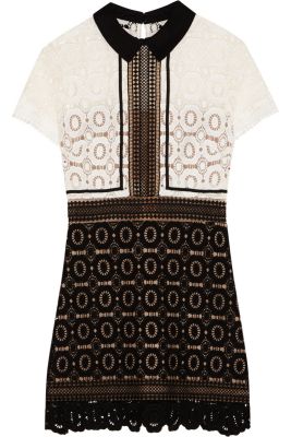 Felicia two-tone guipure lace mini dress
