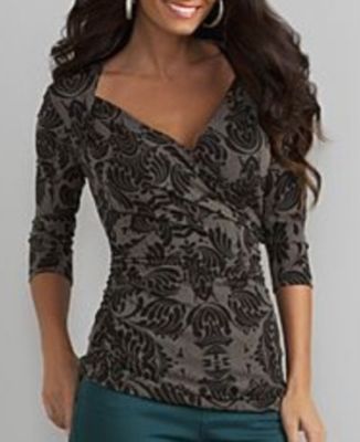 Filigree Print Top