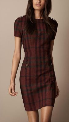 Fitted Check Dress