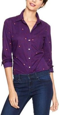 Fitted Printed Boyfriend Shirt
