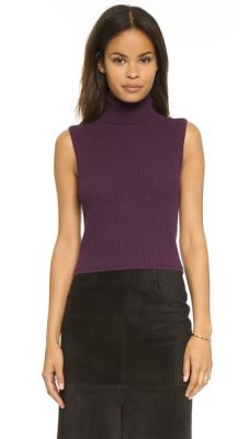 Fitted Sleeveless Turtleneck Top