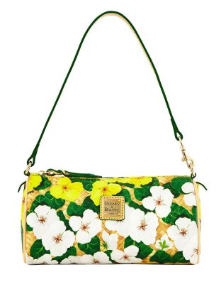 Floral Coated Cotton Small Barrel Bag