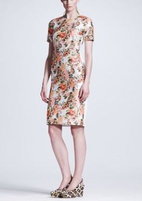 Floral Front Short Sleeve Dress