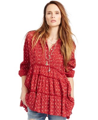 Floral Gauze Tiered Tunic 