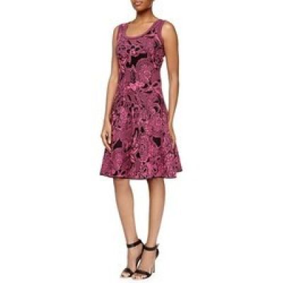 Floral Intarsia-Knit Dress, Pink
