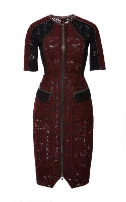 Floral Lace Zip Front Dress