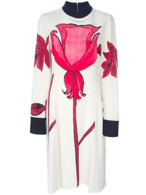 Floral Print Crepe Dress