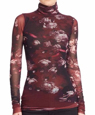 Floral Printed Turtleneck Top