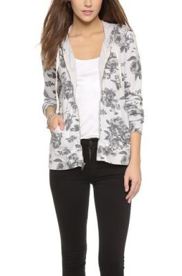 Floral Zip Hoodie