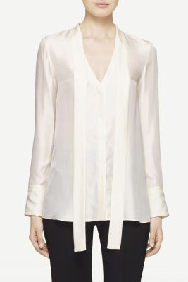 Florence Silk Tie-Neck Blouse & Simone Cropped Stretch Pants