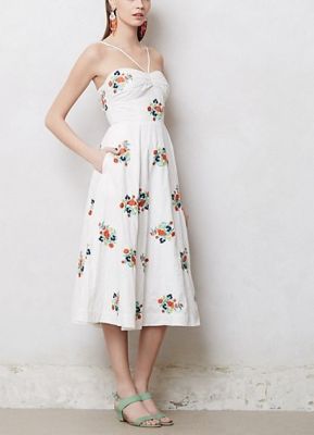 Floristitched Midi Dress