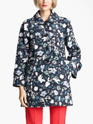 Flower & Butterfly Print Coat