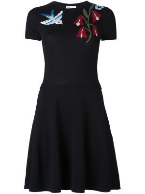 flower short sweater dress