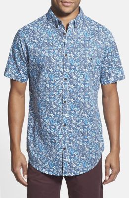 'Flowerland' Short Sleeve Print Woven Shirt