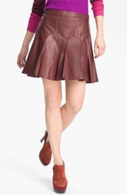 Fluted Leather Skirt